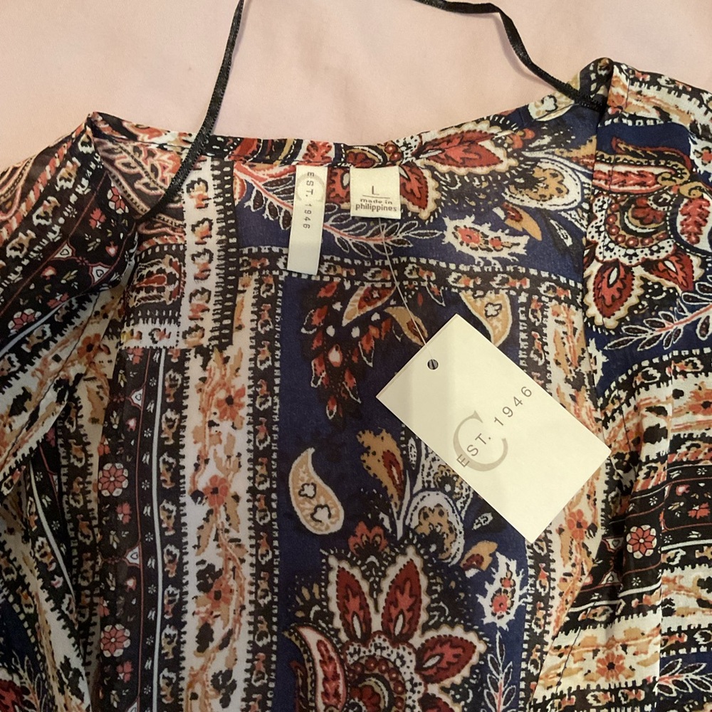 Colorful Paisley Sheer Cover Up